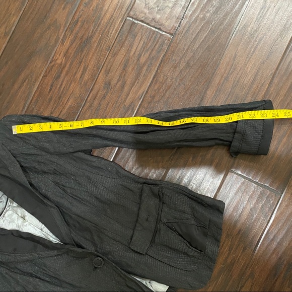 Luisa Cerano Women's Black Shimmery One Button Long Sleeve Blazer Size 10 NWOT - Picture 2 of 14